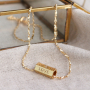 Design jewellery with stainless steel and brass metal C.U.S&reg; jewellery message beads
