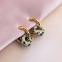 Elegant earrings and charms with natural stone beads rondelles