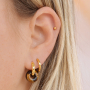 Elegant earrings and charms with natural stone beads rondelles