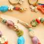 Beautiful acrylic beads with gold-tone details