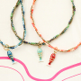 Mix & match with a necklace with faceted beads and heart earrings