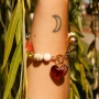 Jewellery making with acrylic beads in autumn colours