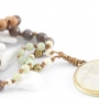 Beautiful natural beads made of jade and agate,threaded and with a knotted technique