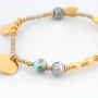 Pretty jewellery with marbled glassbeads,tassels, round sead beads and nice Designer Quality pearls and beads!