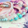 Colourfull jewellery with fine details and natural turqoise beads
