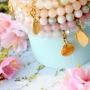 With these natural jade stone  beads you can make beautiful bracelets in trendy spring colours