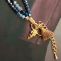 Jewellery set in a classy royal blue colour mixed with DQ metal gold