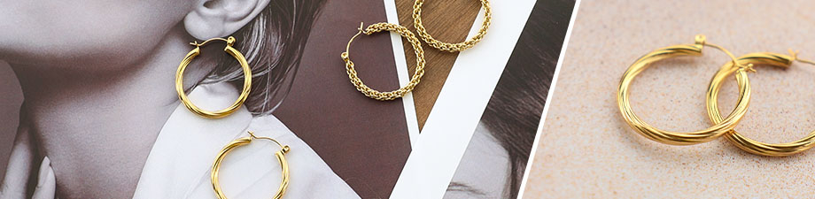 Shop now the new collection of stainless steel earrings Shop now the new collection of stainless steel earrings